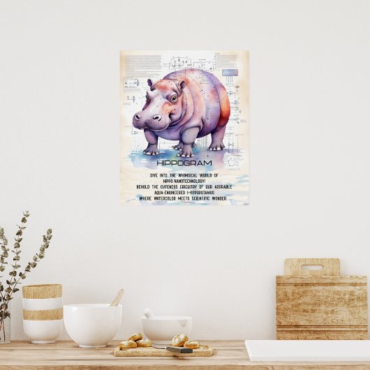 Poster Hippopotame (Cuisine)