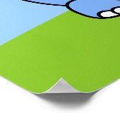 Poster Hippopotame Bleu Mignon (Coin)