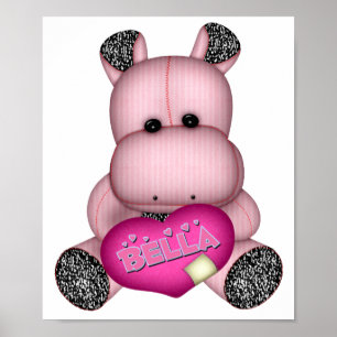 Poster Hippopotame de Bella