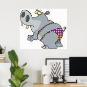 Poster Hippopotame En Bikini (Bureau à domicile)