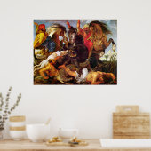 Poster Hippopotame et Crocodile Hunt, Peter Paul Rubens (Cuisine)