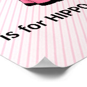 Poster Hippopotame Rose Monogramme Lettre H Chambre de Bé (Coin)