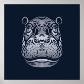 Poster Hippopotamus imprimé africain | Art audacieux Hipp (Devant)