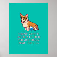 Poster Hipster Corgi