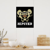 Poster Hipster Funny Hip Bone Anatomie Pun Dark BG (Cuisine)