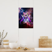 Poster Hipster galaxy cat (Cuisine)