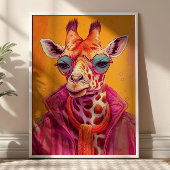 Poster Hipster Giraffe