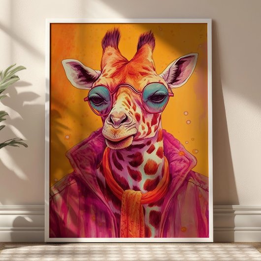 Poster Hipster Giraffe