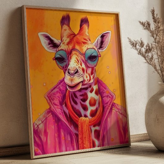 Poster Hipster Giraffe