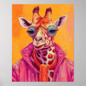 Poster Hipster Giraffe (Devant)