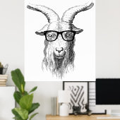 Poster Hipster goat (Bureau à domicile)