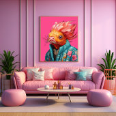 Poster Hipster Goldfish Portrait Animal Mode