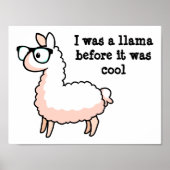 Poster Hipster Llama (Devant)