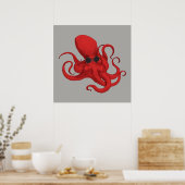 Poster Hipster Octopus (Cuisine)