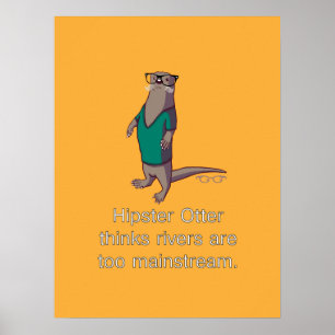Poster Hipster Otter