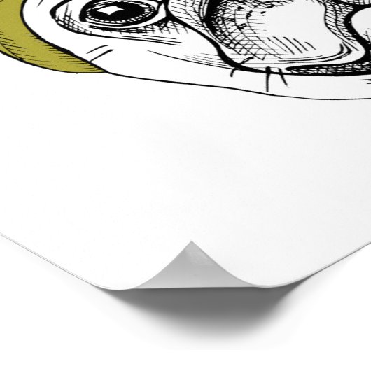 Poster Hipster Pug | It's Cool (Coin)