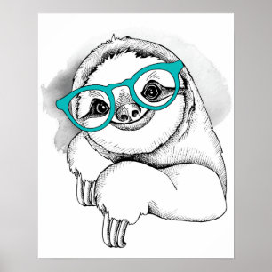 Poster Hipster Sloth
