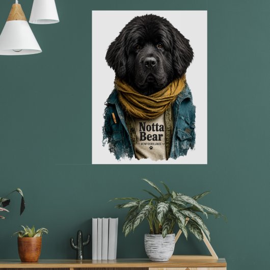 Poster Hipster Urbain Newf – Style Notta Bear (Salon 1)