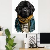Poster Hipster Urbain Newf – Style Notta Bear (Bureau à domicile)