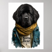 Poster Hipster Urbain Newf – Style Notta Bear (Devant)