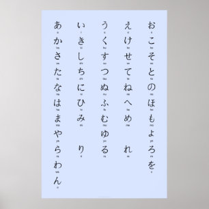 Poster Hiragana Avec Romaji Apprendre Les Caractères Japo