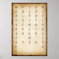 Hiragana Avec Romaji Style Antique Japonais