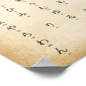 Poster Hiragana Katakana Caractères japonais antiques (Coin)