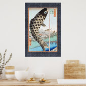 Poster Hiroshige Koi japonais Ukiyo-e Art (Cuisine)