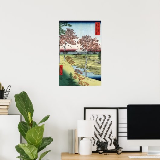 Poster Hiroshige - Sunset Hill, Meguro Dans La Capitale E (Bureau à domicile)