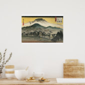 Poster Hiroshige - Vue nocturne d'un temple dans les coll (Cuisine)