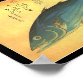 Poster Hiroshige's A Shoal of Fishes Poissons japonais Im (Coin)