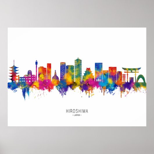 Poster Hiroshima Japan Skyline (Devant)