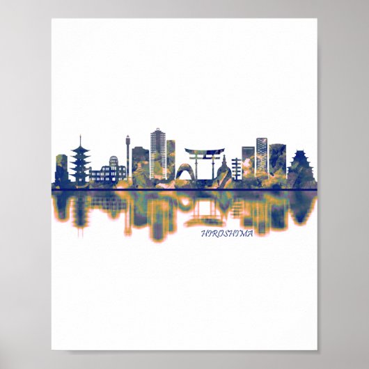 Poster Hiroshima Skyline (Devant)