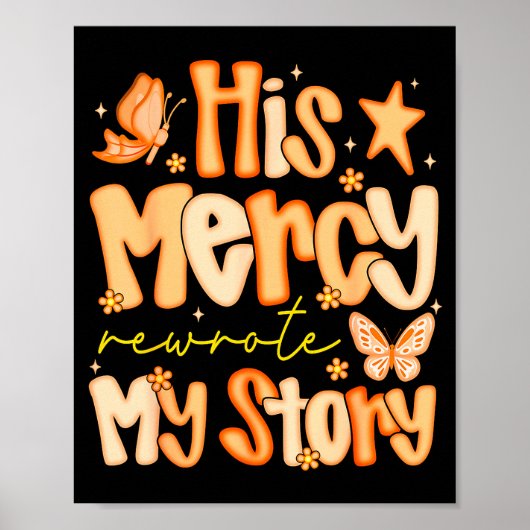Poster His Mercy Rewrote My Story Fall Autumn Christian F (Devant)