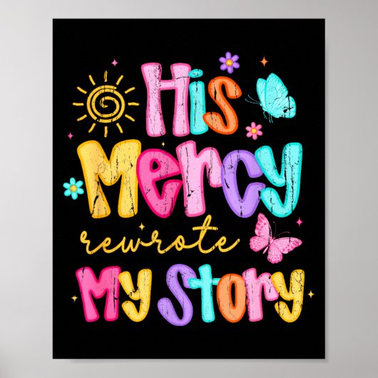 Poster His Mercy Rewrote My Story, Thankful, Fall Christi (Devant)