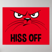 Poster Hiss Off Funny Chat En Colère (Devant)