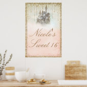 Poster Histoire de conte de fées Princesse Château Paille (Cuisine)