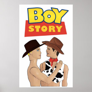 Poster Histoire de garçon Amusant Gay Intérêt LGBT Design