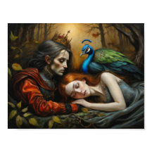 Histoire de la Belle au Bois Dormant avec paon et