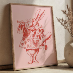 Poster Histoire de livre rouge et rose Illustration vinta