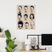 Poster Histoire des cheveux mâles (Bureau à domicile)