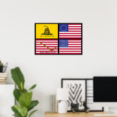 Poster Histoire Des Drapeaux Des États-Unis (Bureau à domicile)