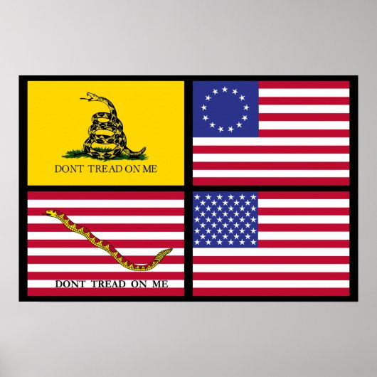 Poster Histoire Des Drapeaux Des États-Unis (Devant)