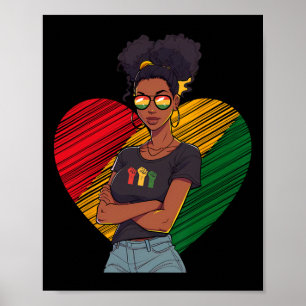 Poster Histoire des Noirs Junetten Queen Melanin Sistas A
