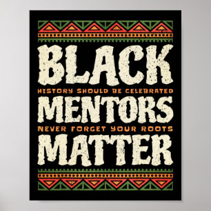 Poster Histoire des Noirs Mois Mentors Problème Amérique
