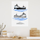 Poster Histoire du cargo des Grands Lacs Saginaw (Cuisine)