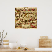 Poster Histoire du centenaire des États-Unis 1776-1876 (Cuisine)