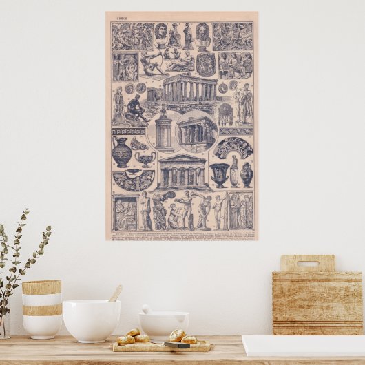 Poster Histoire, Grèce Antique, (Cuisine)