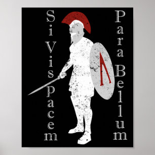 Poster Histoire guerrière grecque antique Latin Si Vis Pa