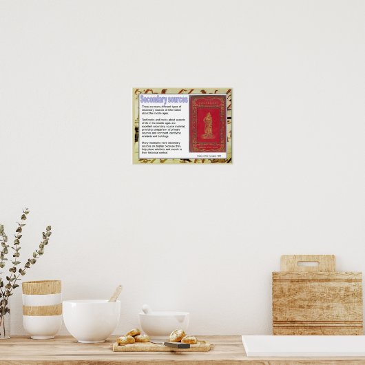 Poster Histoire, médiéval, sources secondaires (Cuisine)